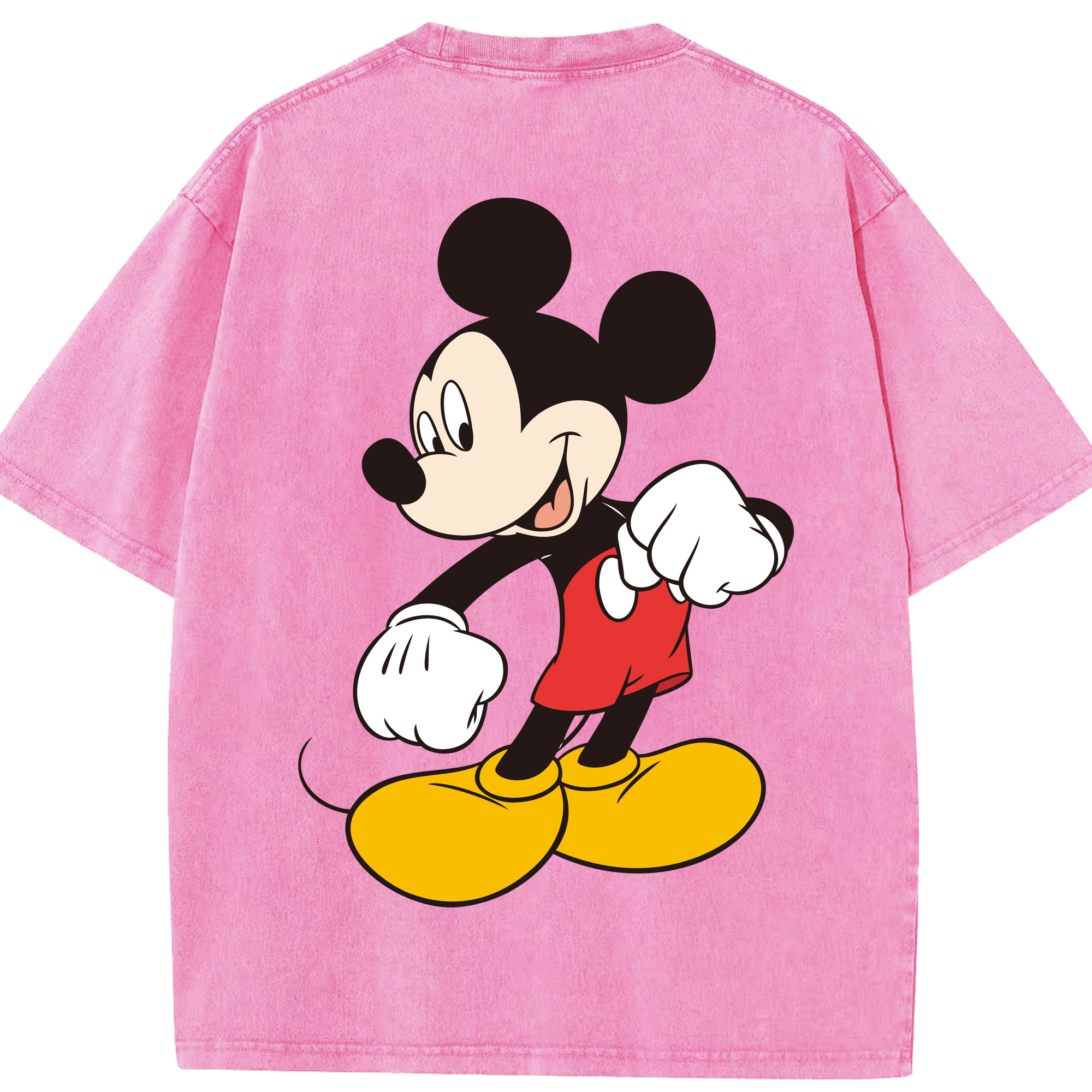 （画像用） ミッキーマウス Mickey Mouse 綿100% ヴィンテージ風 半袖Tシャツ（背面プリント）